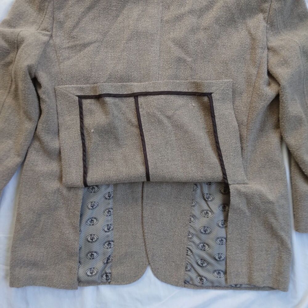 Nat Nast Blazer Sportscoat Beige 100% Silk Men's Size L - Picture 12 of 12